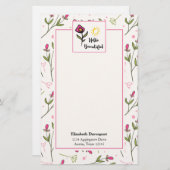 Hallo Beautiful Hübsch Pink Orange Wildlflower Briefpapier (Vorne/Hinten)