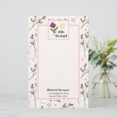 Hallo Beautiful Hübsch Pink Orange Wildlflower Briefpapier (Stehend Vorderseite)