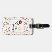 Hallo Beautiful Hübsch Pink Orange Wildlflower Gepäckanhänger (Vorderseite horizontal)