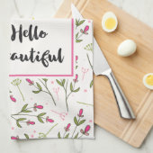 Hallo Beautiful Hübsch Pink Orange Wildlflower Handtuch (Viertel Falte)