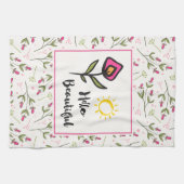 Hallo Beautiful Hübsch Pink Orange Wildlflower Handtuch (Horizontal)