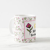 Hallo Beautiful Hübsch Pink Orange Wildlflower Kaffeetasse (Vorderseite Links)