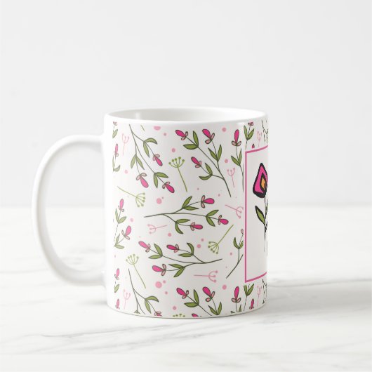 Hallo Beautiful Hübsch Pink Orange Wildlflower Kaffeetasse (Links)
