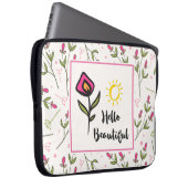Hallo Beautiful Hübsch Pink Orange Wildlflower Laptopschutzhülle (Vorne Rechts)
