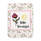 Hallo Beautiful Hübsch Pink Orange Wildlflower Magnet (Vertikal)
