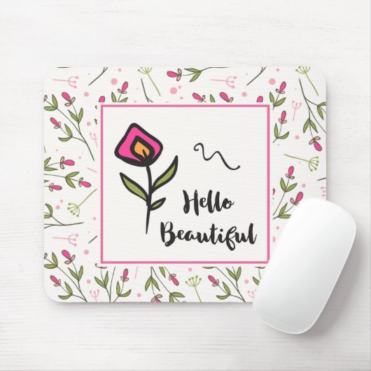 Hallo Beautiful Hübsch Pink Orange Wildlflower Mousepad (Mit Mouse)