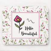 Hallo Beautiful Hübsch Pink Orange Wildlflower Mousepad (Vorne)
