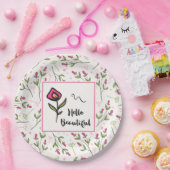 Hallo Beautiful Hübsch Pink Orange Wildlflower Pappteller (Party)