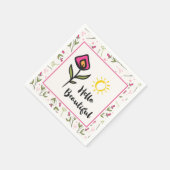 Hallo Beautiful Hübsch Pink Orange Wildlflower Serviette (Ecke)