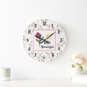 Hallo Beautiful Hübsch Wildlblumen und Sun Große Wanduhr (Zuhause)