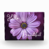 Hallo Beautiful Lila Floral Fotoblock (Vorderseite)