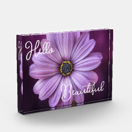 Hallo Beautiful Lila Floral Fotoblock