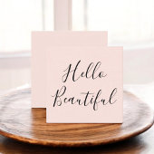 Hallo Beautiful Modern Blush Pink Quadratische Visitenkarte
