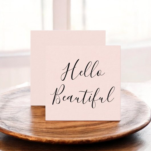 Hallo Beautiful Modern Blush Pink Quadratische Visitenkarte