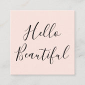 Hallo Beautiful Modern Blush Pink Quadratische Visitenkarte (Vorderseite)