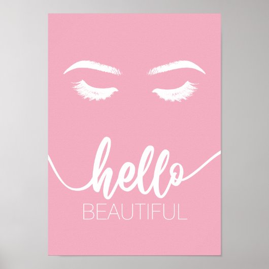 Hallo Beautiful Modern Pink Lashes Poster (Vorne)