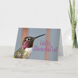 Hallo Beautiful Pink Anna's Hummingbird Foto Card Dankeskarte