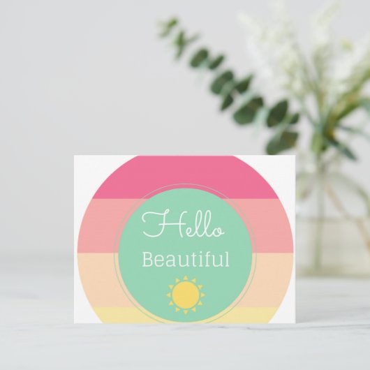 Hallo Beautiful Postkarte (Stehend Vorderseite)