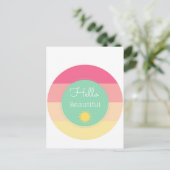 Hallo Beautiful Postkarte (Stehend Vorderseite)