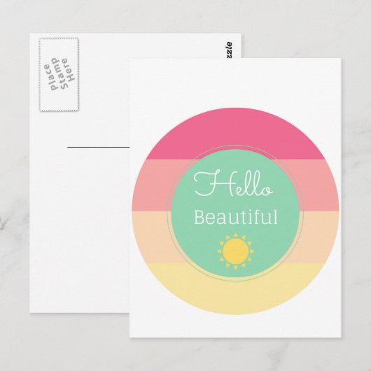 Hallo Beautiful Postkarte (Vorne/Hinten)
