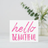Hallo Beautiful Postkarte (Stehend Vorderseite)