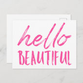 Hallo Beautiful Postkarte (Vorne/Hinten)