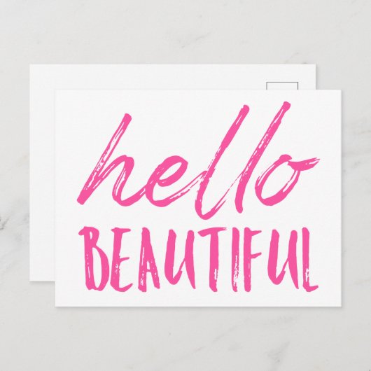 Hallo Beautiful Postkarte (Vorne/Hinten)