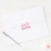 Hallo Beautiful Quadratischer Aufkleber (Umschlag)