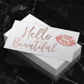 Hallo Beautiful Rose Gold Typografie Makeup Artist Visitenkarte