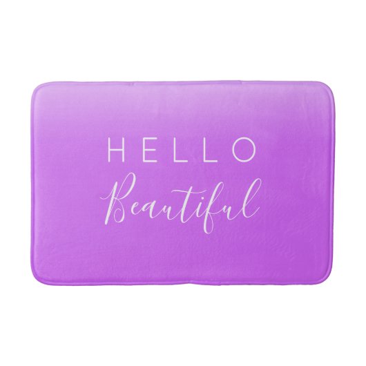 Hallo Beautiful /Violet Lila Badematte (Vorderseite)