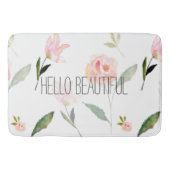 Hallo Beautiful Watercolor Floral Badematte (Vorderseite)
