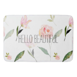 Hallo Beautiful Watercolor Floral Badematte