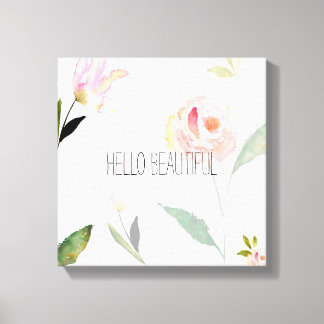 Hallo Beautiful Watercolor Floral Leinwanddruck