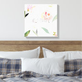 Hallo Beautiful Watercolor Floral Leinwanddruck (Insitu (Schlafzimmer))