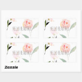 Hallo Beautiful Watercolor Floral Rechteckiger Aufkleber (Blatt)