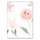 Hallo Beautiful Watercolor Floral Tischnummer (Rückseite)