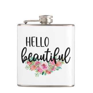 Hallo Beautiful Watercolor Rose Typografie Moderne Flachmann