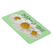 Hallo Beautiful White Daisis Sage Green Floral Magnet (Rechte Seite)
