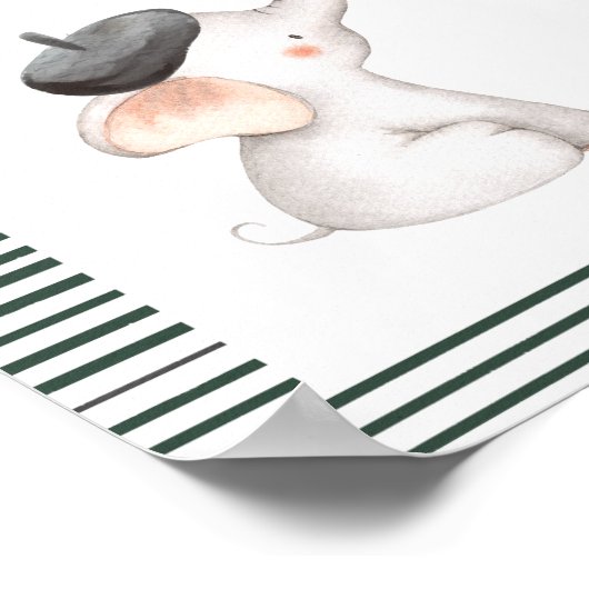 Hallo, Bebe Paris French Baby Shower Sign Poster (Ecke)