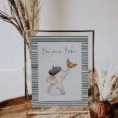 Hallo, Bebe Paris French Baby Shower Sign Poster