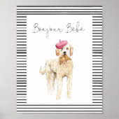 Hallo, Bebe Paris French Baby Shower Sign Poster (Vorne)