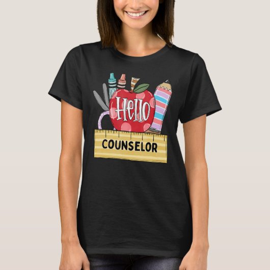 Hallo Berater Apple Lehrer T-Shirt (Vorderseite)