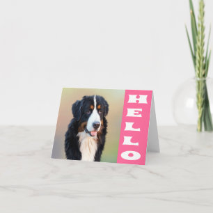 Hallo Berner Sennenhund Welpen Grußkarte Karte