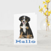 Hallo Bernese Mountain Hund Welpe Hund Note Card Karte (Gelbe Blume)