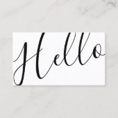 Hallo  | Beruflich Modernes Schwarz und Weiß Visitenkarte (Vorderseite)