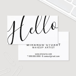 Hallo | Beruflich Modernes Schwarz und Weiß Visitenkarte