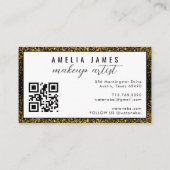 Hallo  | Beruflicher moderner Script Gold Glitzer Visitenkarte (Rückseite)