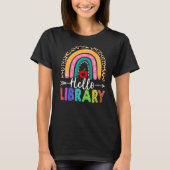 Hallo Bibliothekslehrer Rainbow Leopard zurück nac T-Shirt (Vorderseite)