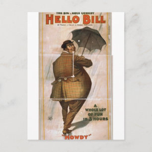 Hallo Bill, 'Howdy' Retro Theater Postkarte