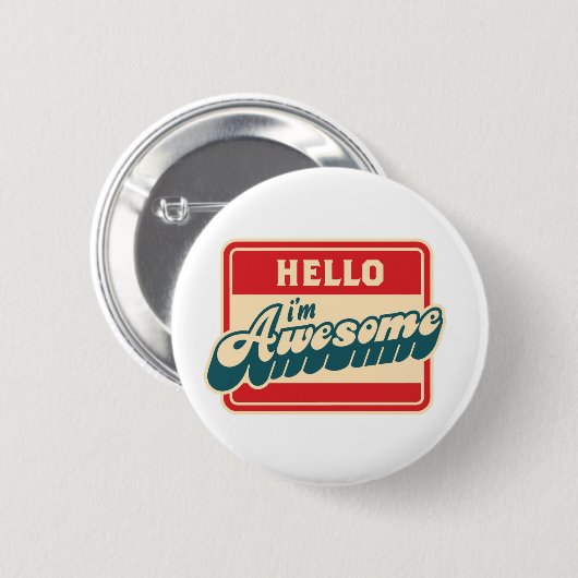 Hallo bin ich fantastischer Knopf Button (Vorne & Hinten)